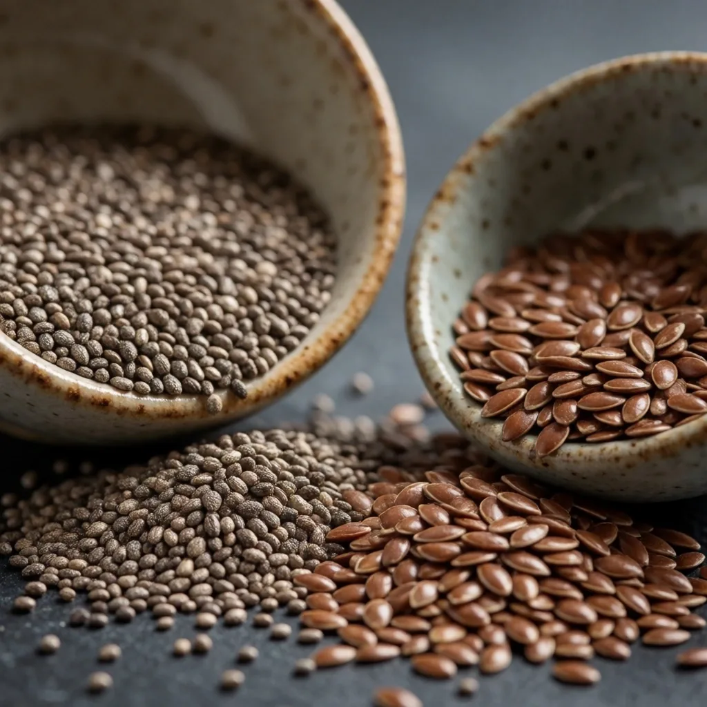 Semillas de chía y linaza ricas en omega-3
