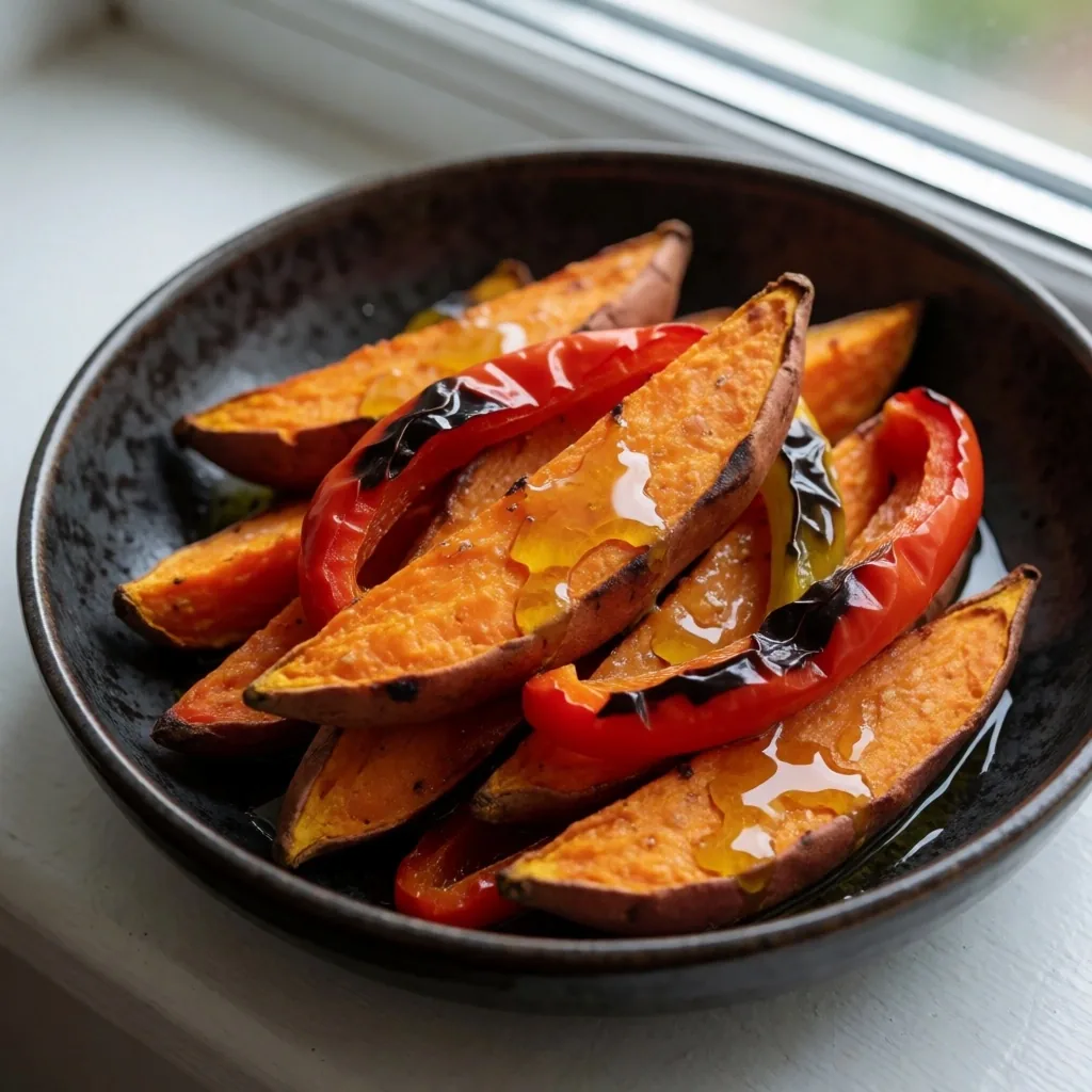 Vegetales asados coloridos ricos en antioxidantes